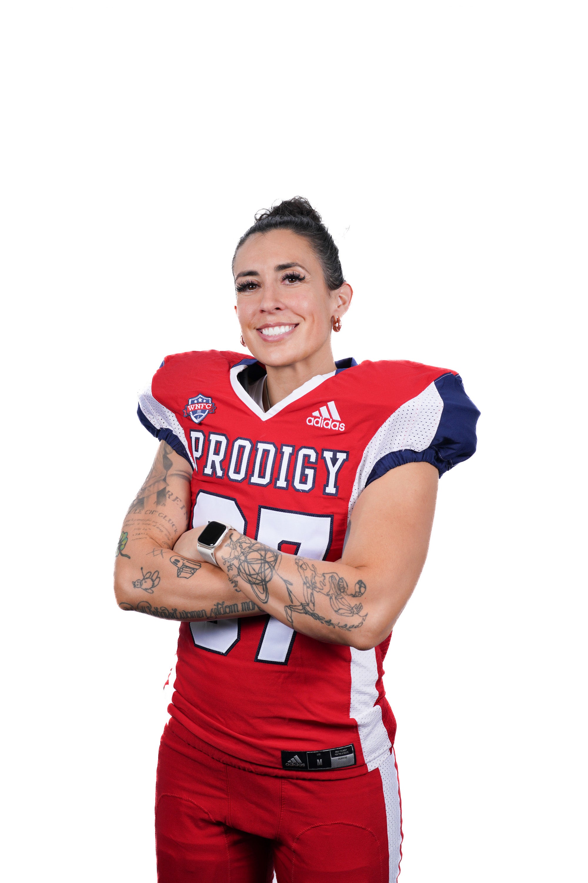 Protagonist owner wearing red prodigy jersey. clothing shop founder of Protagonist