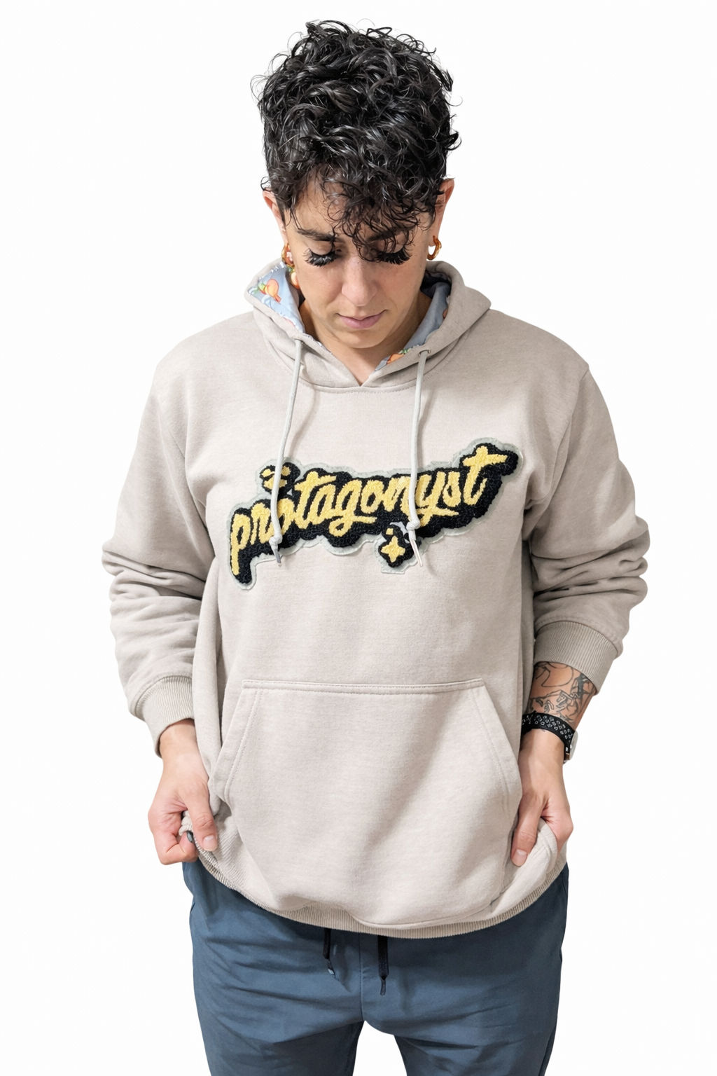 Satin Lined Raw Cut Hoodie