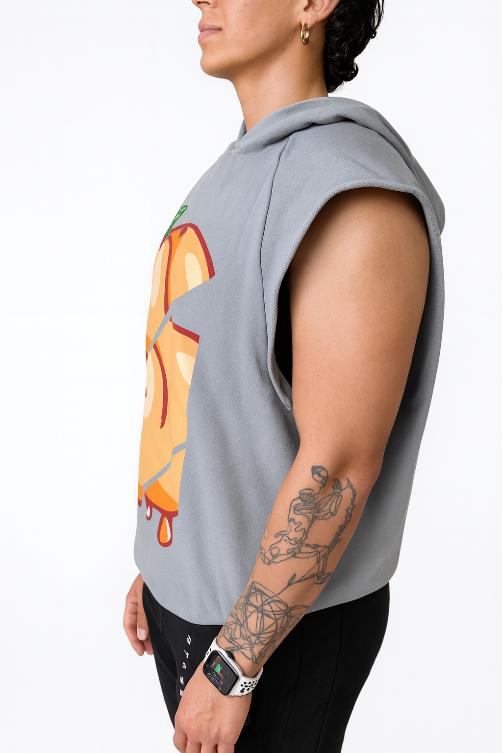 Sliced Peach Cut Off Sweater