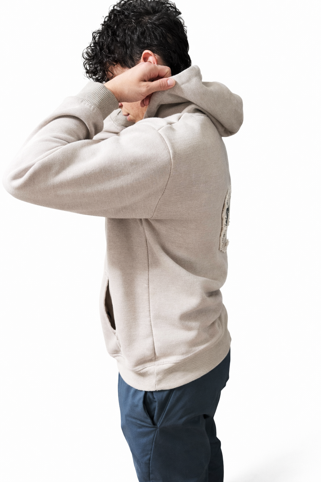 Satin Lined Raw Cut Hoodie